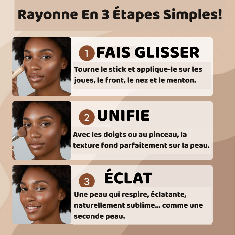 Stick fond de teint magique (1 pinceau offert et 1 mascara + eyeliner offert)