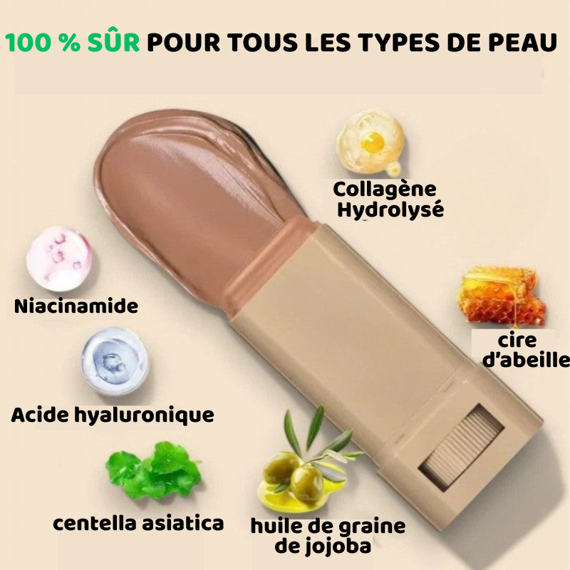 Stick fond de teint magique (1 pinceau offert et 1 mascara + eyeliner offert)